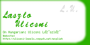 laszlo ulicsni business card